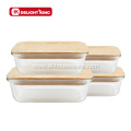 High Borosilicate Glass Food Container with Bamboo Lid